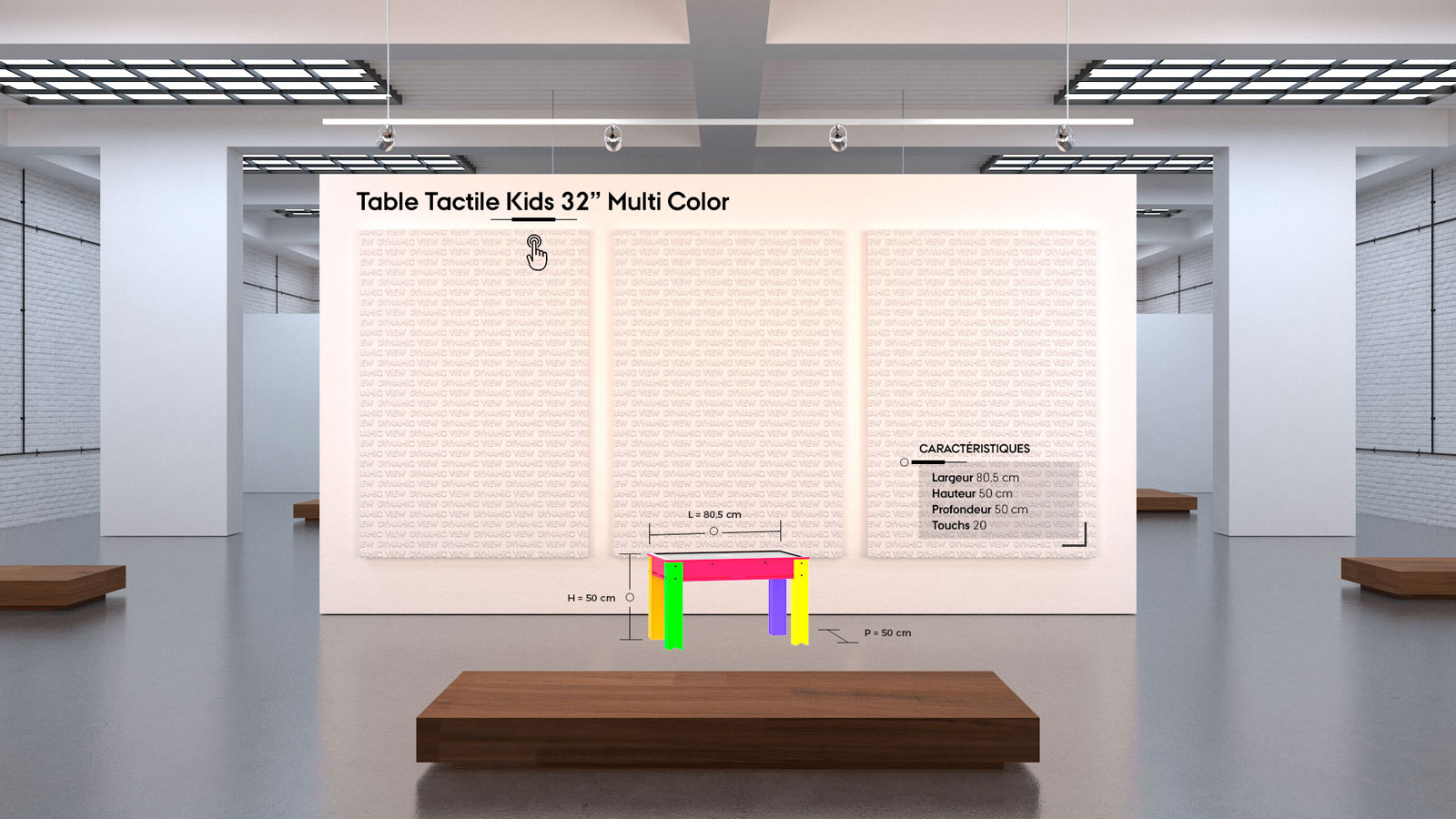 39 Table Tactile Kids 32'' Multi Color